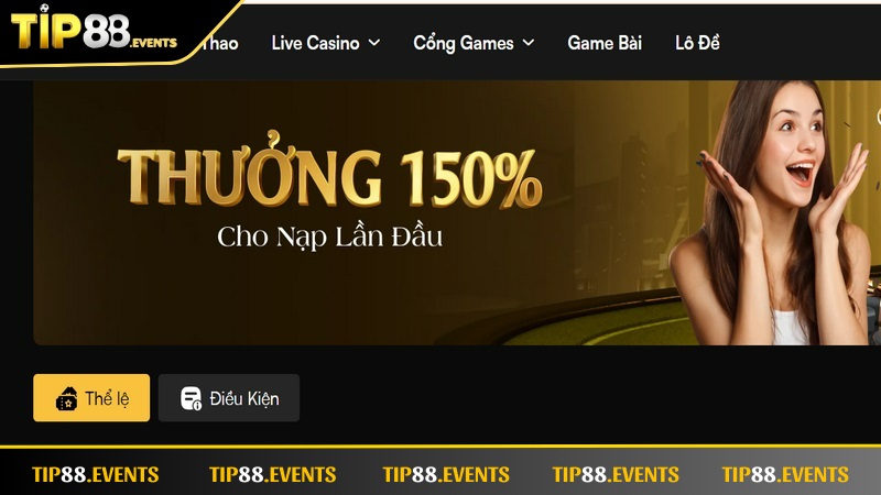 Tổng Hợp Ưu Đãi Khuyến Mãi TIP88 Cực Khủng Cho Năm Mới Khuyến mãi TIP88 lên đến 150% cho lần nạp đầu tiên